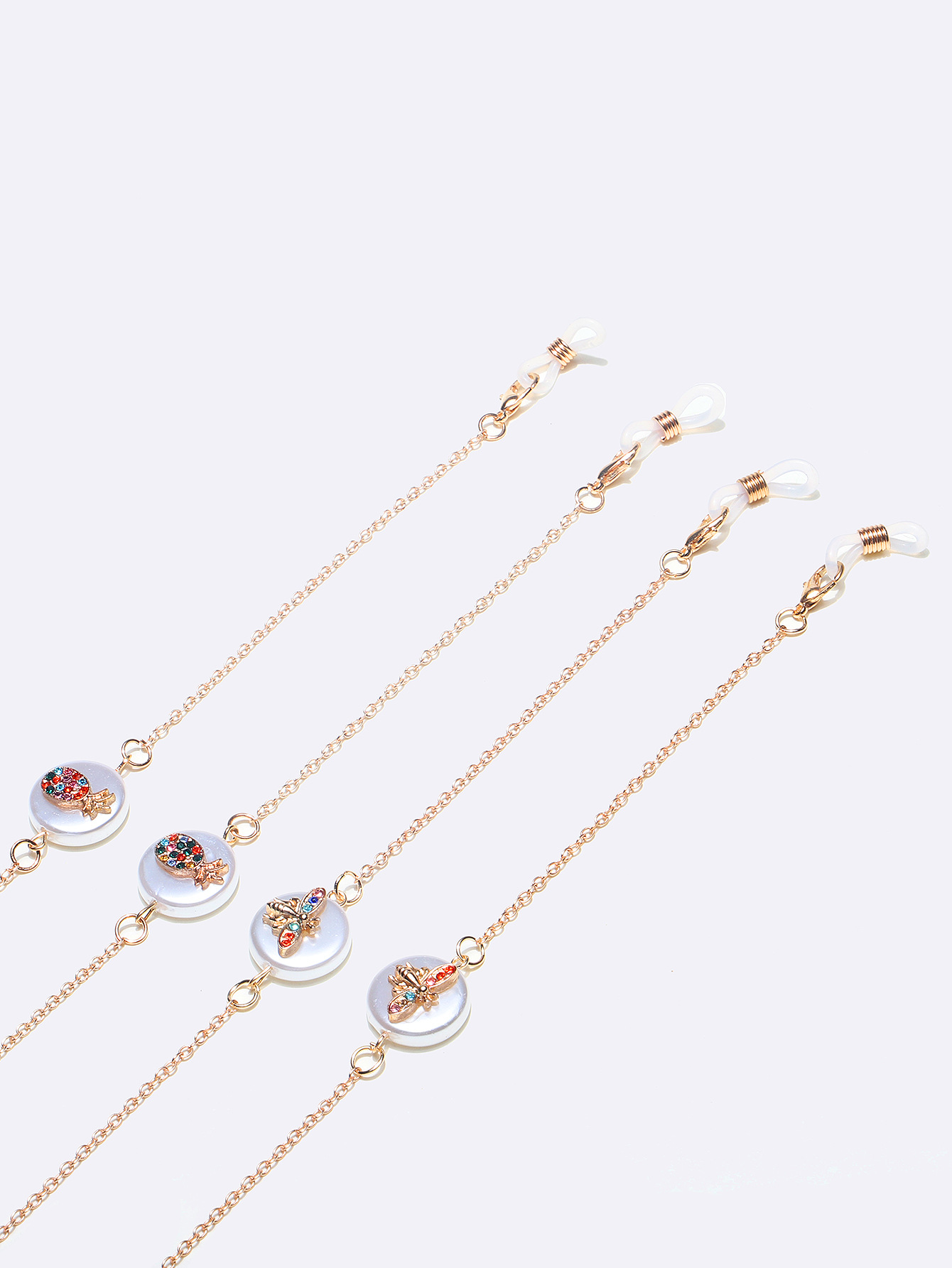 Simple Two-piece Pearl Pineapple Copper Glasses Chain Wholesale Nihaojewelry display picture 2