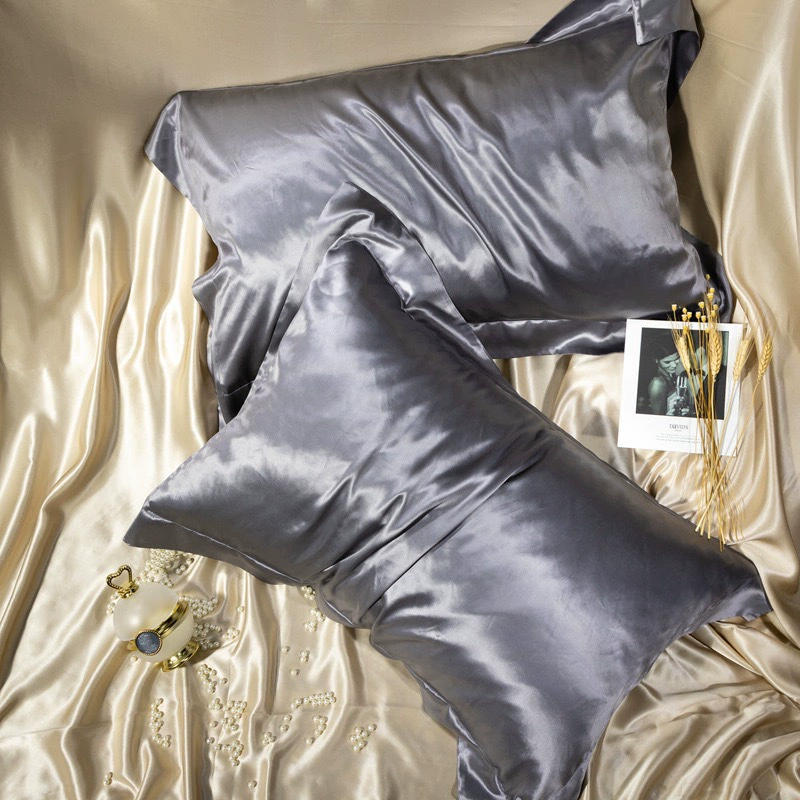 Double-sided silk pillowcase, 48×74 cm, reversible floral patterns (multiple colors)