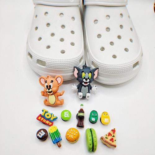 Hole shoe accessories DIY resin decorations cartoon 3D little girl shoes upper decorations straight hair