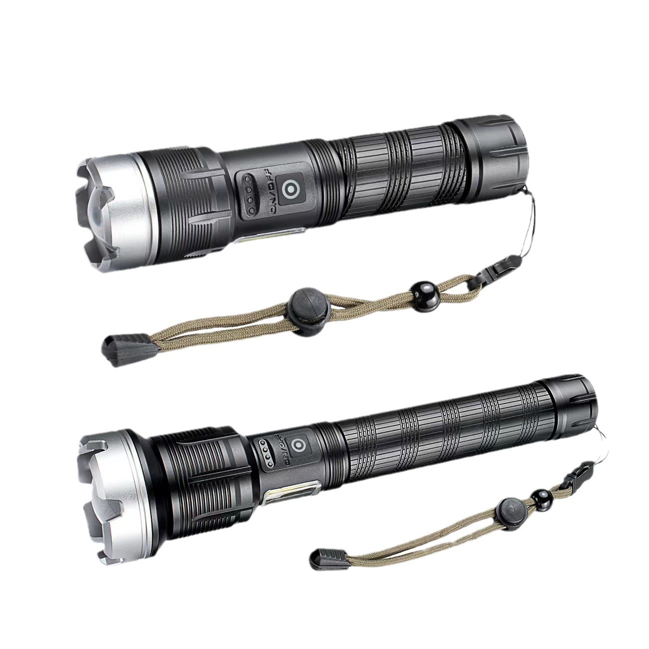 Transfronterizo nuevo zoom remoto XHPP70/P90 antorcha de luz fuerte con luz lateral COB LED linterna recargable al aire libre