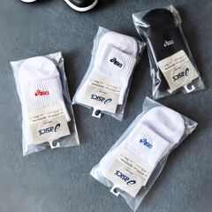 アシックス メンズ ミッドチューブ 厚みのあるタオル底 ランニング プロスポーツソックス バドミントン テニスソックス 吸汗性と通気性