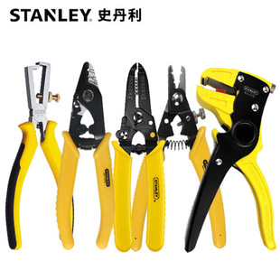 Stanley Crimping Pliers Adjustable Electrician's Pliers Multi-Functional Cable Stripper with Blade Wire Stripping Pliers