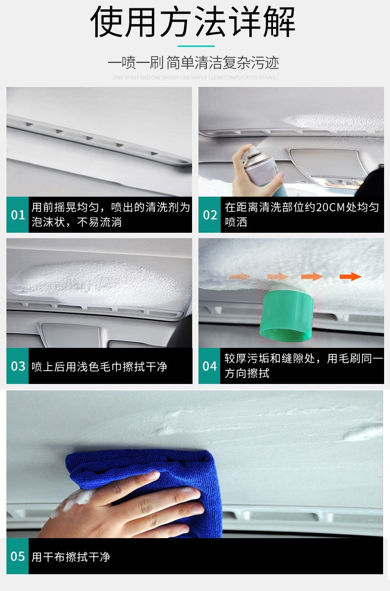 Multi-Functional Car Interior Cleaner, Powerful Stain Remover, Multi-Purpose Beauty Care Foam Cleaner