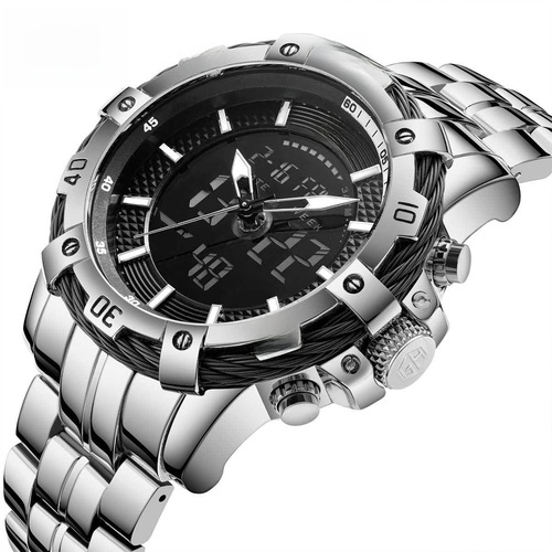 GOLDENHOUR New Men's Watch Multifunction Timing Sports Electronic Quartz Watch Water-Resistant Watch