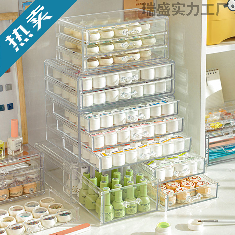 Acrylic Transparent Multi-Layer Storage Box for Nail Polish Gel, Desktop Nail Polish Organizer, Trendy Acrylic Storage Container Acrylic Transparent Multi-Layer Storage Box for Nail Polish Gel, Desktop Nail Polish Organizer, Trendy Acrylic Storage Container