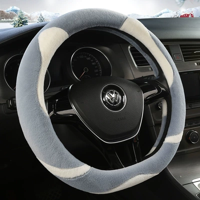 Plush Panda Design for | Steering wheel cover - a0032d-shape-gentleman-grey-38cm