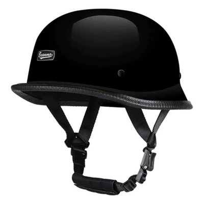 Motosiklet kaskı (dəbilqə) Electric Vehicle Helmet German Retro - glossy-black-3c-certification-one-size-fits-all-for-men-and-women-head-circumference-54-60cm