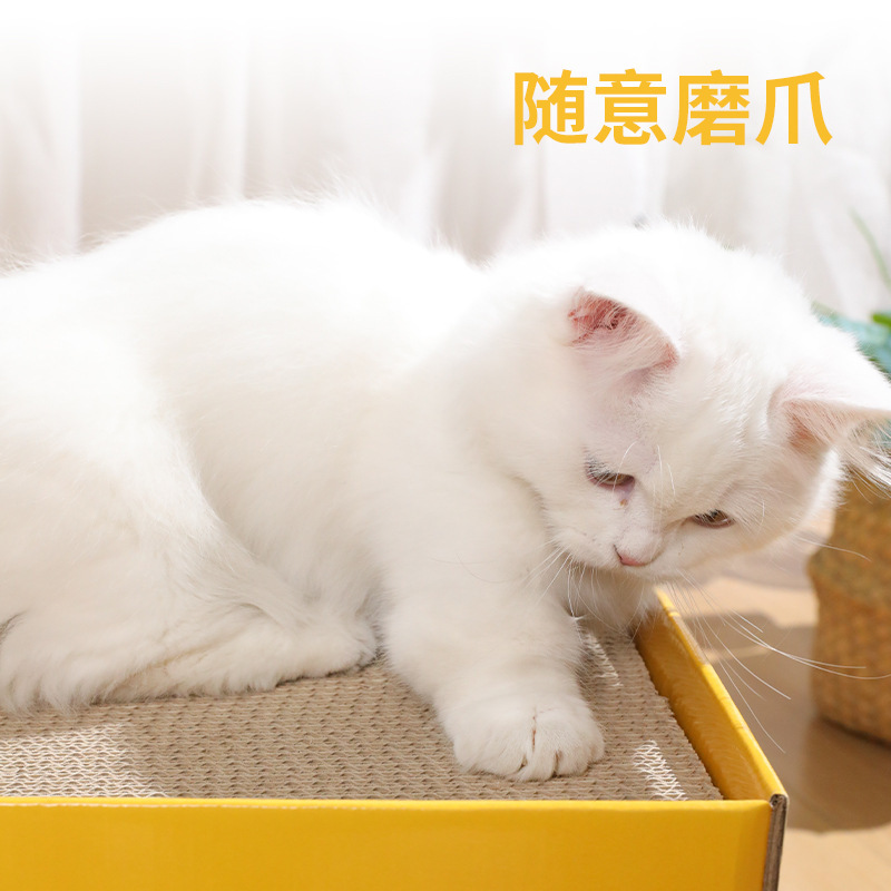 Caja de queso, tablero de agarre para gatos, rectificador de garras, papel corrugado, caja de doble capa cuadrada gruesa y resistente al desgaste, juguetes para gatos, stock al por mayor