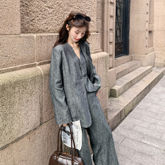 气质高级感英伦范老钱风西装套装女2025秋季新款马甲阔腿裤三件套