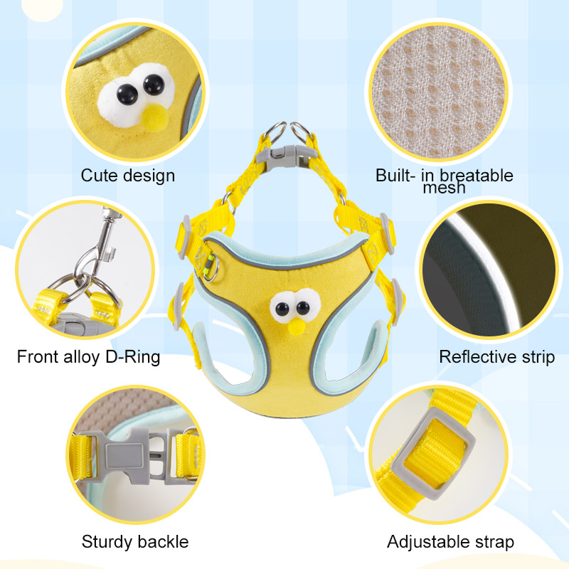 Cuerda de tracción para mascotas transfronteriza, correa para el pecho para perros, anti-liberación, cuerda de tracción para pasear perros, productos para mascotas para perros pequeños y medianos