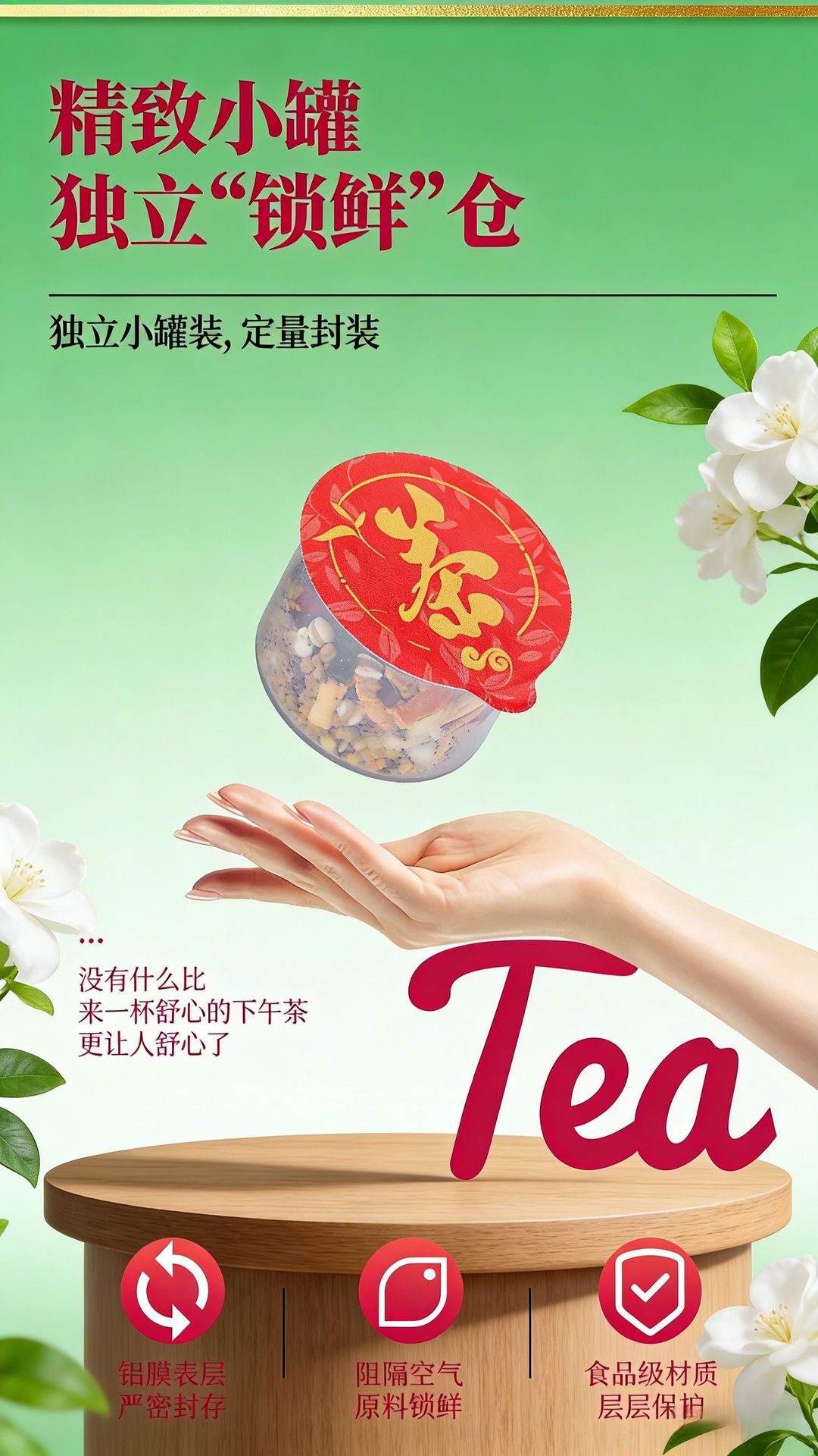 Lemon Lotus Leaf Rose Tea 15g x 15 Jars Herbal Flower Tea Blend for Daily Brewing in use