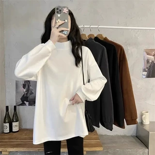 【定制】孕妇装秋冬季新款上衣半高领双面德绒大码肚显瘦潮打底衫