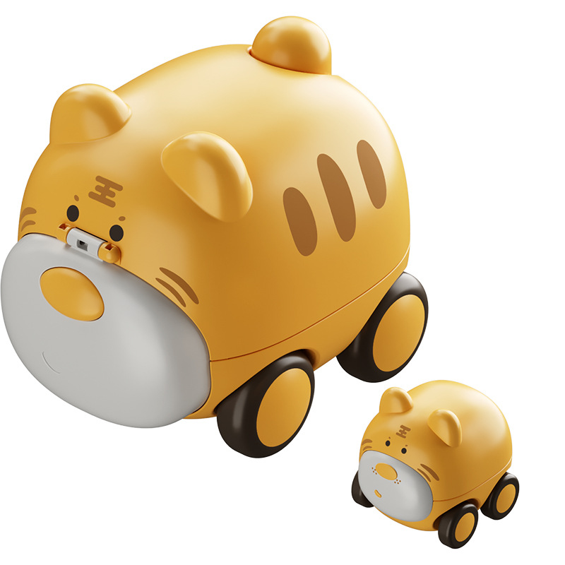 Catapulta inercia niño y madre coche prensa animal coche prensa pequeño animal Tire hacia atrás deslizante silbato coche educativo juguete infantil