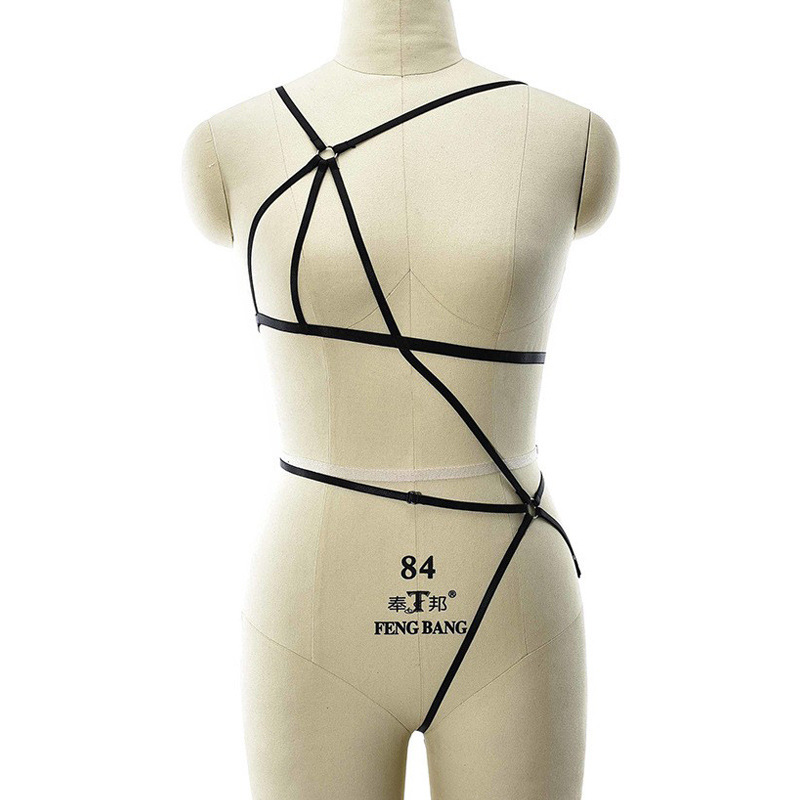 Foreign Trade European and American Sexy Strap Bra Underwear Underwear Underwear One-piece Hollow Wire Harness Sexy Suit Uniform for Women