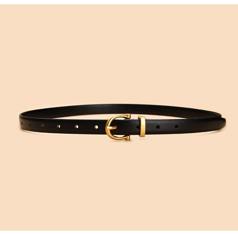 Women's Jeans Decorative Leather Summer Simple Black Pin Buckle Thin Belt display picture 2