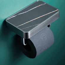 枪灰打孔卷纸架卫生间厕所厕纸架纸巾架带盖壁挂式收纳置物架