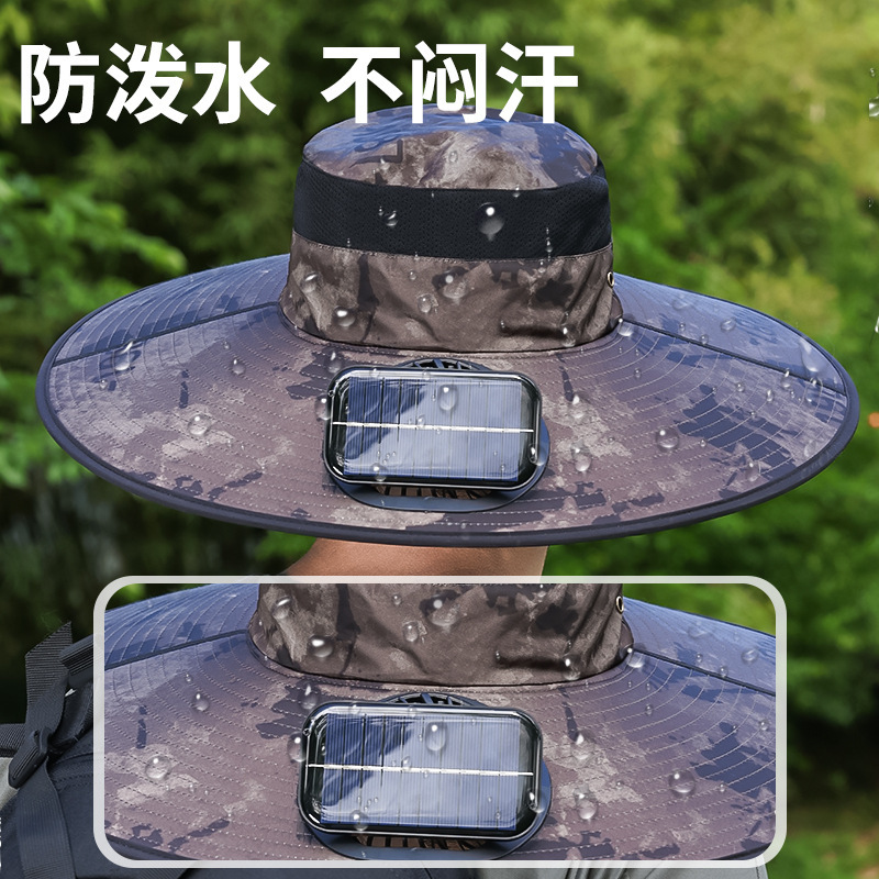 新品スプレー充電式ソーラーファンキャップメンズアウトドア登山釣り紫外線シェード|undefined