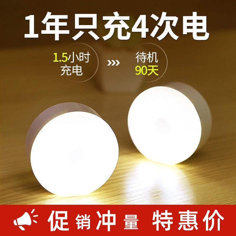 Magnetic Human Body Induction Corridor Voice Control Home Wireless Intelligent Night Light Nightlight Bedroom Sleep Charging