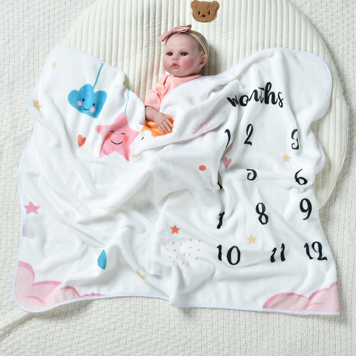 Baby milestone month photo blanket Flannel blanket throw blanket photo blanket Baby photography background blanket