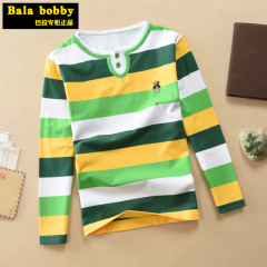 巴拉bala兒童男童長袖春秋童裝男童長袖T恤棉中小大童打底衫