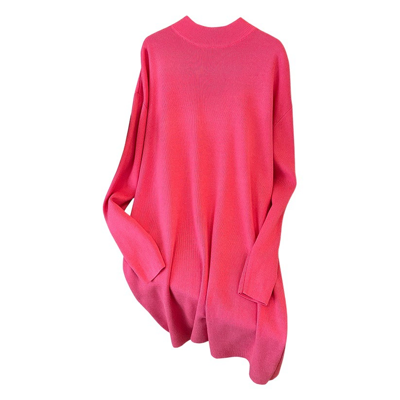 200/350 кг Большие размеры Женская грудь 150/160 Свободное длинное платье-свитер 280/300 кг 8195