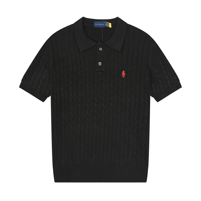 Cross-Border Spring and Summer New Style Polo Pony Logo Men's Short-Sleeved Knitwear Lapel Sweater Men's Pure Cotton Short-Sleeved Knitwear