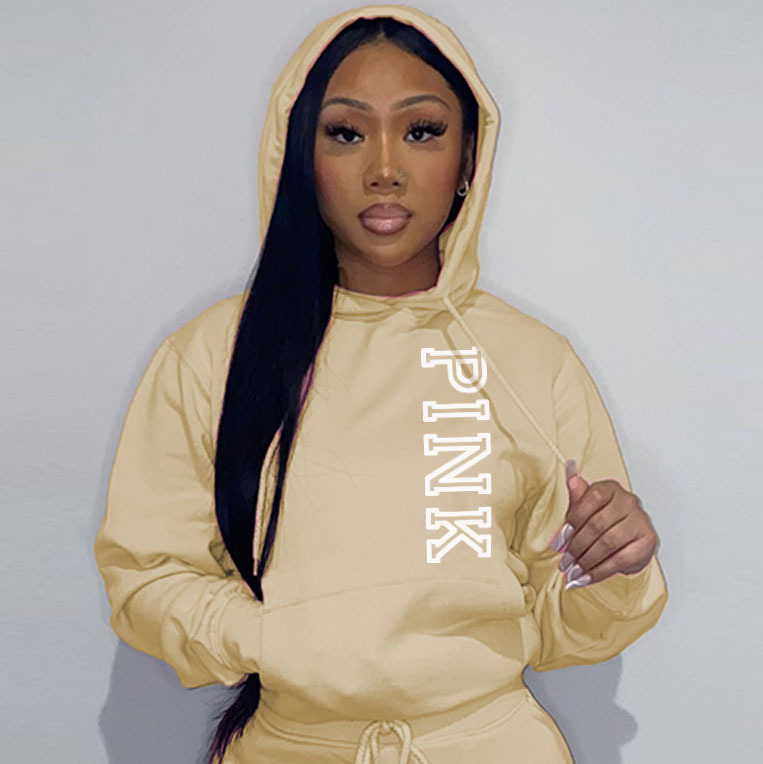 Felpa con cappuccio casual larga stampata da donna, taglia comoda, autunno e inverno, N8888P5A_voghion.com