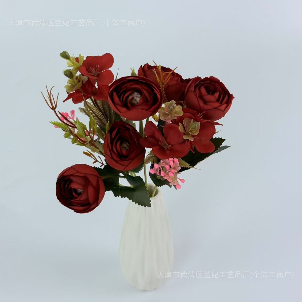 Simulación de colores otoñales, capullos de té, rosas de té, flores pequeñas, flores falsas, decoración del hogar, colocación del hotel, decoración del proyecto, boda transfronteriza