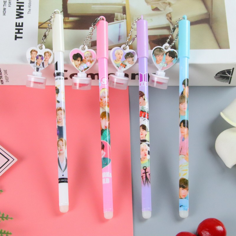 Sello creativo pluma colgante estudiante lindo Etiqueta de acrílico cadena colgante pluma de gel de dibujos animados papelería colgante pluma de agua