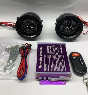 2.5inch Motorcycle Anti-theft Audio Bluetooth Car mp3 Subwoofer Plug-in Card Electric Car Audio Manufacturers Wholesale (Car mp3) - black