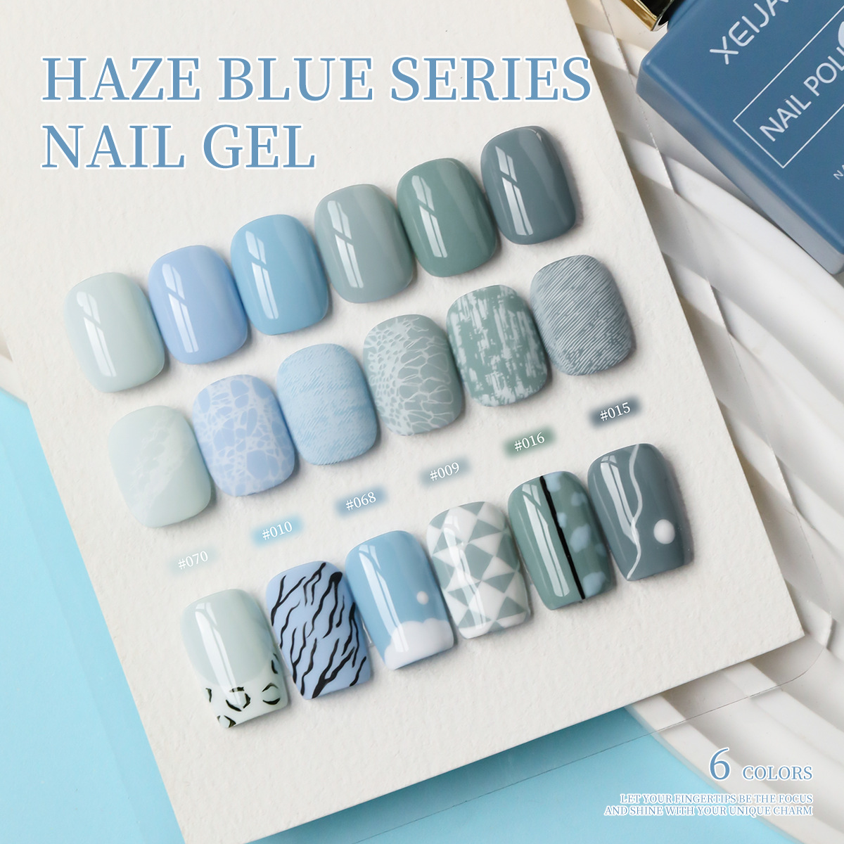 Esmalte de Uñas en Gel Azul Bruma de Secado Rápido para Salón de Uñas