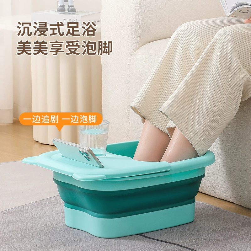 Foldable handheld tub for traveling, massager