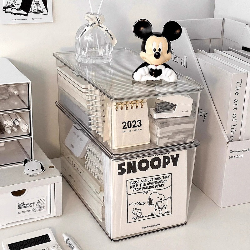 アクリル収納ボックスデスクトップ蓋付き透明収納ラックデスク化粧品ジュエリー便利なプラスチック防塵ボックス|undefined
