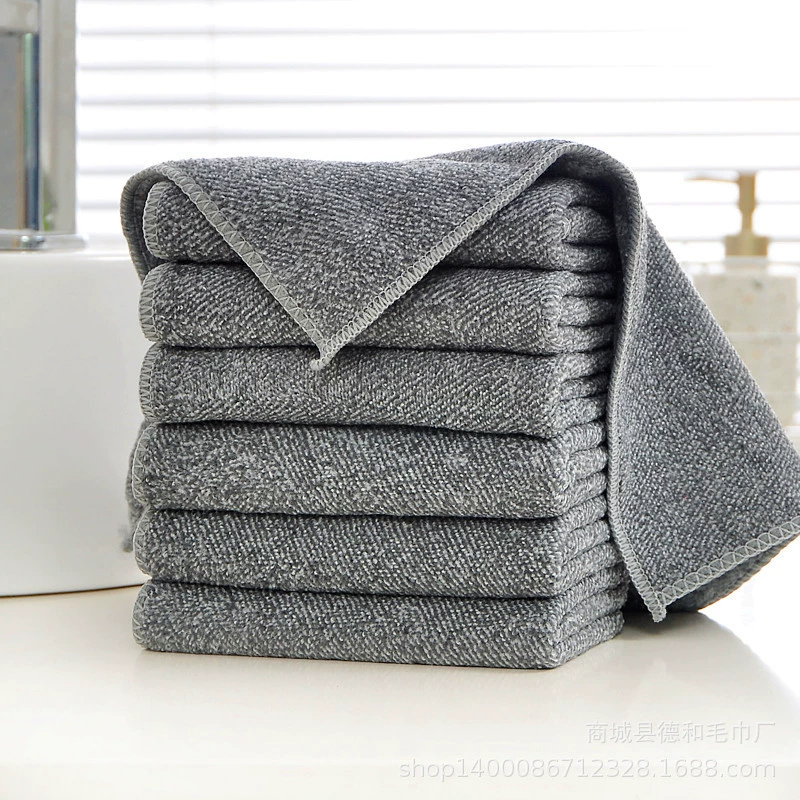 Кухонное полотенце из бамбукового угольного волокна, толстая салфетка для удаления жира, тряпка для мытья посуды, впитывающая и утолщенная губка для чистки