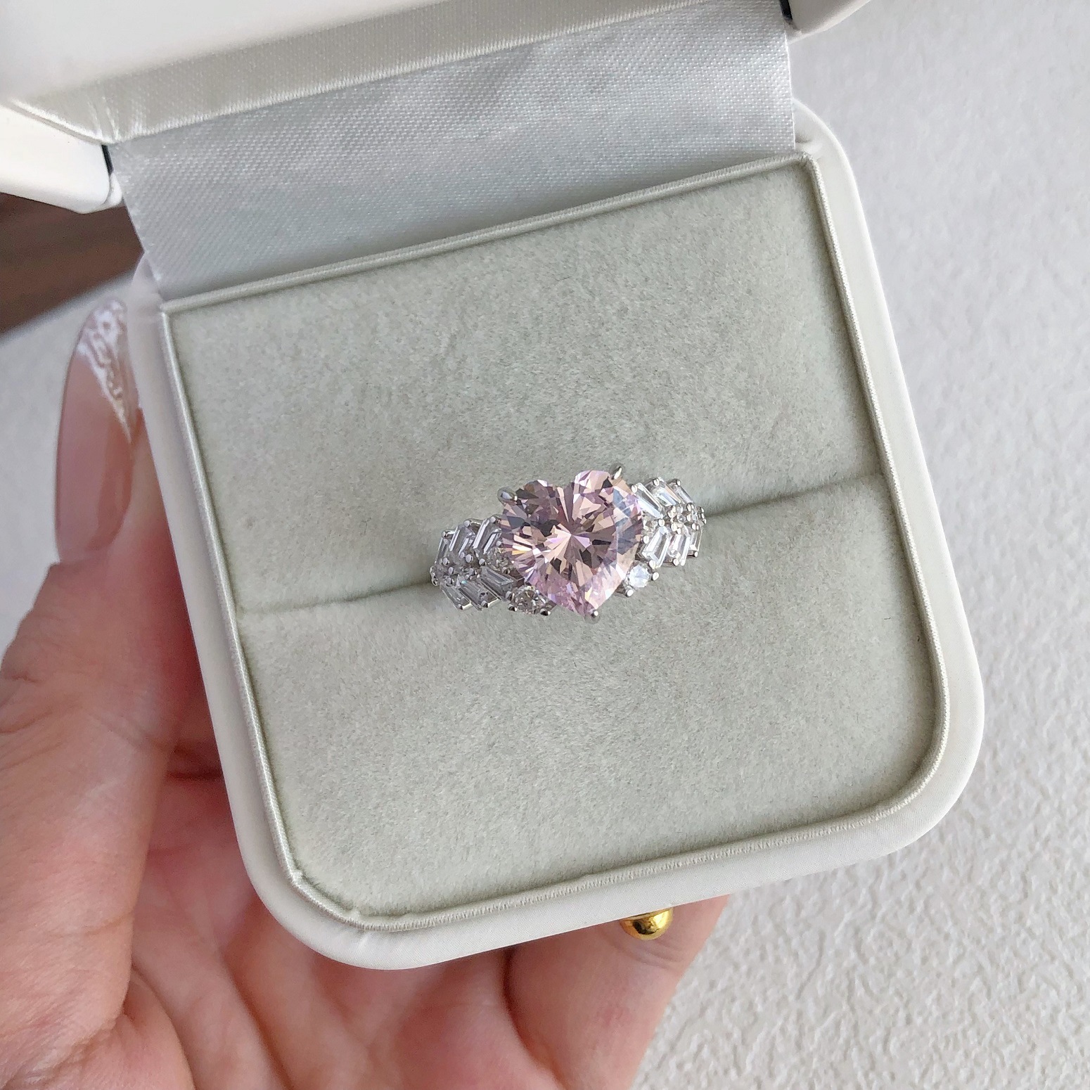 5g Weight Zircon Inlay Material Rings Classification 6, 7, 9 Ring Size 1 Piece Quantity Holiday, Daily Occasion 925 Sterling Silver Material Heart Shape, Bow Knot Pattern Women's Gender Plating, Inlay Design Sweet, Shiny Style 925 Sterling Silver Zircon Heart Shape Bow Knot Rings 18