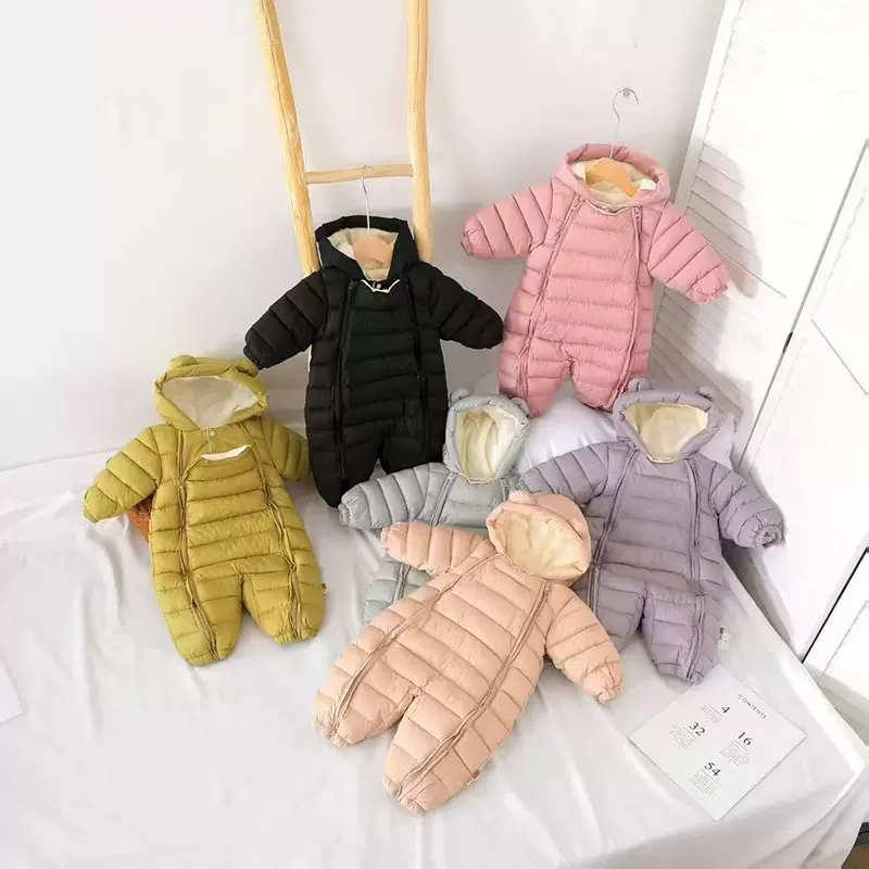 新生儿抱服冬季婴幼儿爬爬服宝宝加绒加厚哈衣婴儿连体衣外出服