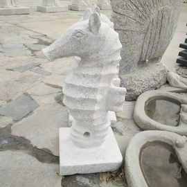 供应新品迷你花岗岩喷水池动物马小雕塑 摆件海马石雕 手工雕刻