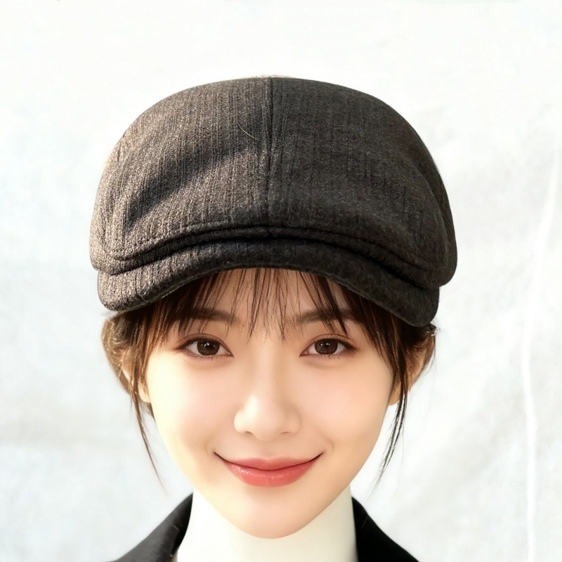 Otoño y invierno al aire libre Retro Boina Inglés nuevo sombrero caliente de mediana edad para hombres protección de orejas gorras de boca de pato