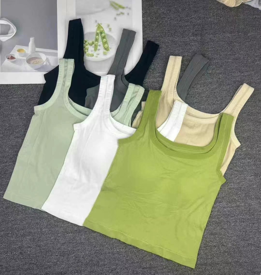 Nueva espalda hermosa camisola de color sólido ropa interior de una pieza para mujer con almohadilla para el pecho top sin mangas 9915