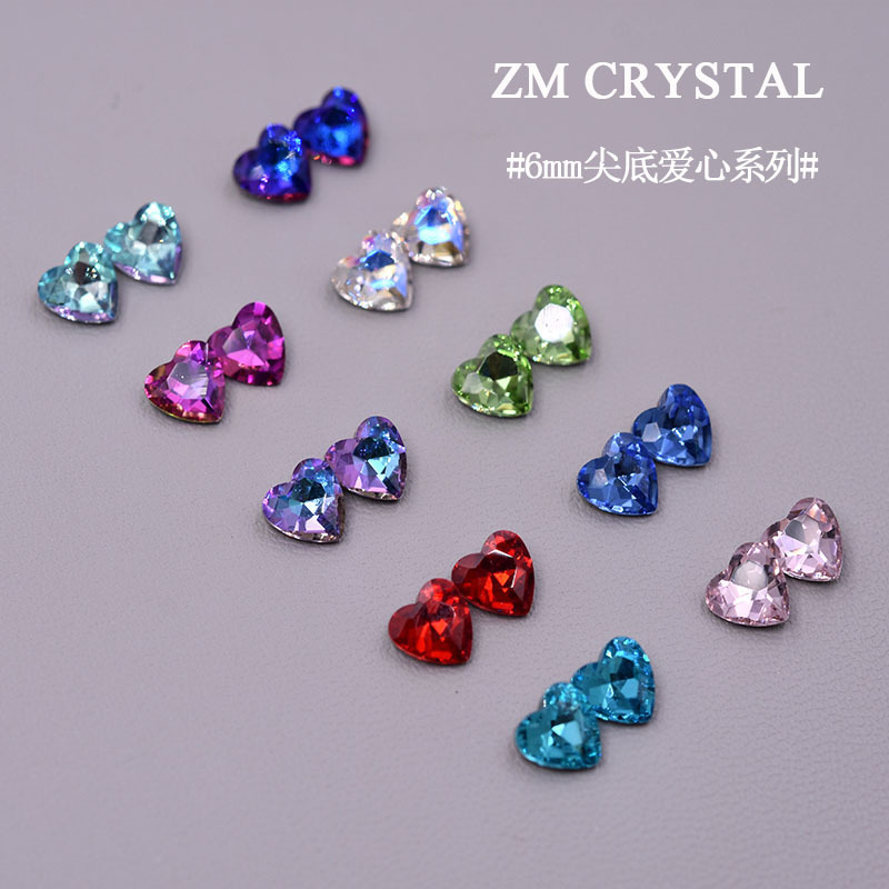 New 5.5*6mm love color pointed bottom drill Moonlight nail drill Super Flash pile drill nail drill