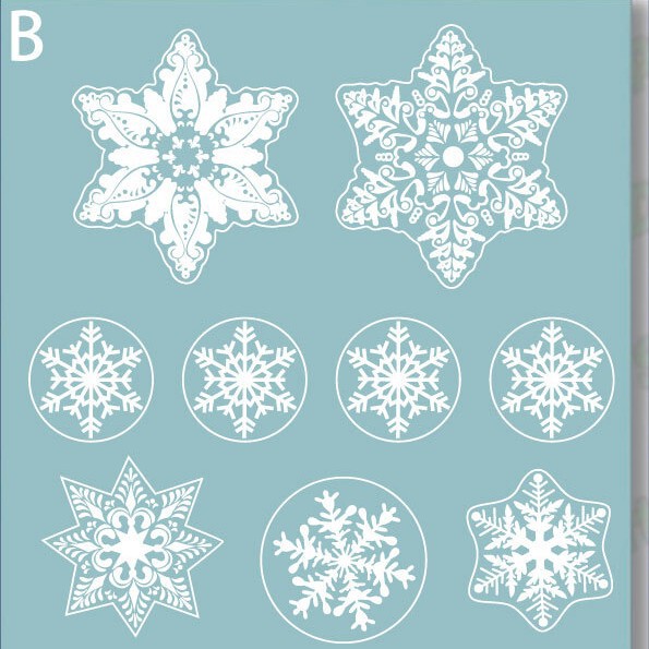 クリスマス装飾雪花シールサンタクロースヘラジカ雪だるま花輪静電貼りクロスボーダークリスマス楽しい窓|undefined