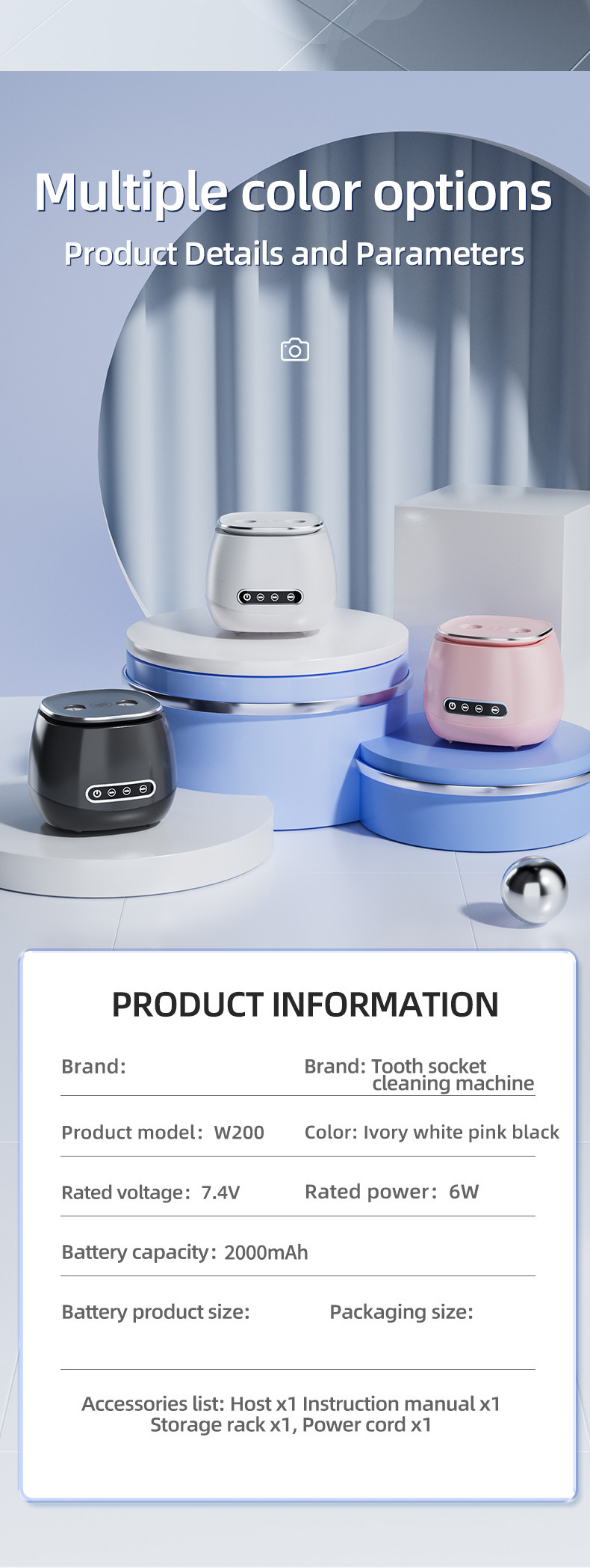 Portable Ultrasonic Retainer Cleaner with UV Light Sterilizer