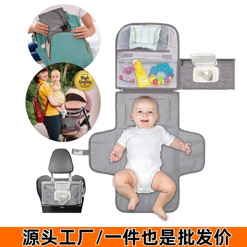 Cambiador de bebé impermeable y a prueba de orina, multifuncional con toallitas húmedas, cambiador de bebé, práctico para salir, cambiador de pañales