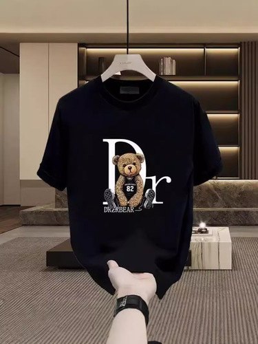 Summer New Style Hooded Streetwear Casual Heavyweight Print T-shirt for Men and Women