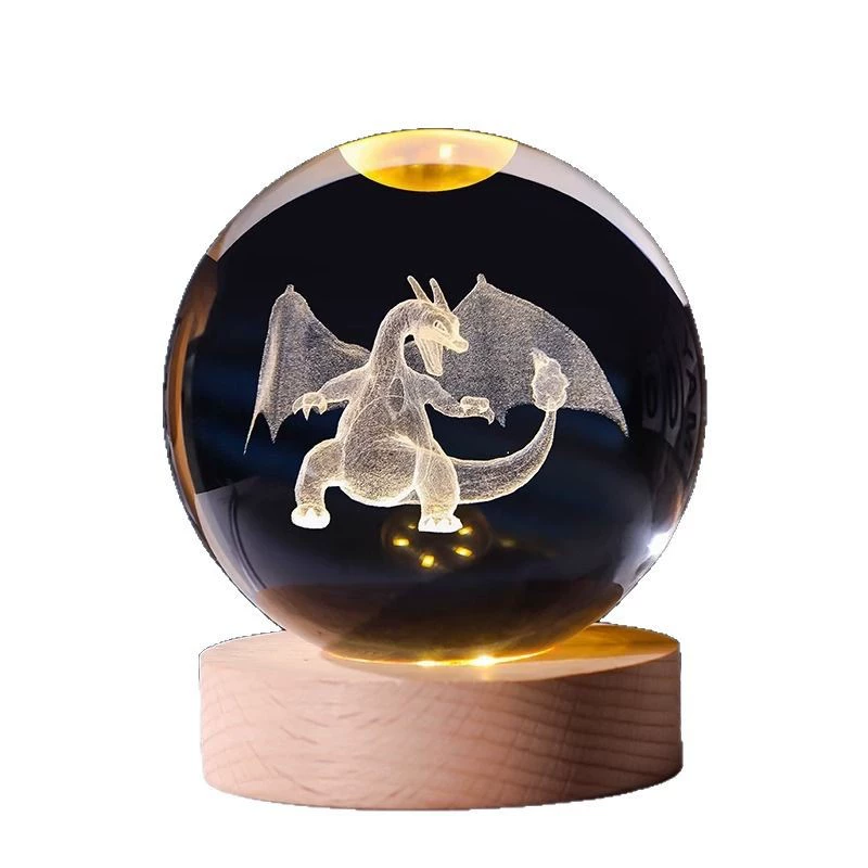Эльф Кристальная Шар Pokémon фигура Pokémon Pokémon 3D внутреннее резное кристальное эльф- шар след