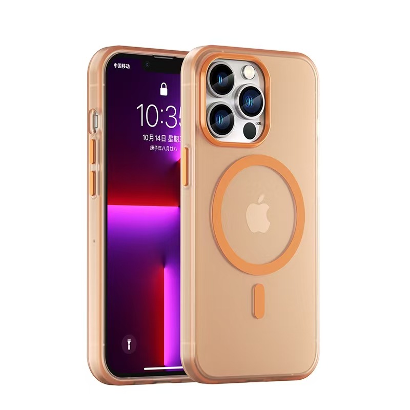 Apunción magnética de color fluorescente simple para iphone16ProMax funda para teléfono móvil 13 sensación de piel 14 Apple 15 hombres y mujeres 16