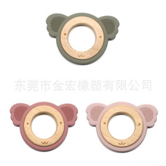 Alibaba.com Small Bear Beech Wood Dual-Sided Laser Engraved Teether for Infants, Baby Soothing Chewy Gum, Tooth Grinding Stick