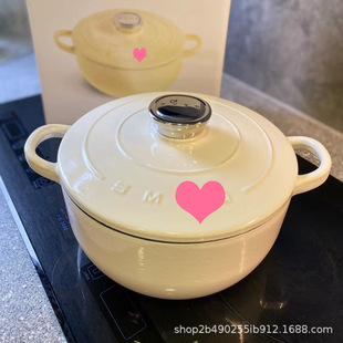Foreign Trade SM Smya EG24CM Cast Iron Enamel Pot Soup Pot Retro Enamel Pot with Lid General Purpose for Gas Induction Cooker