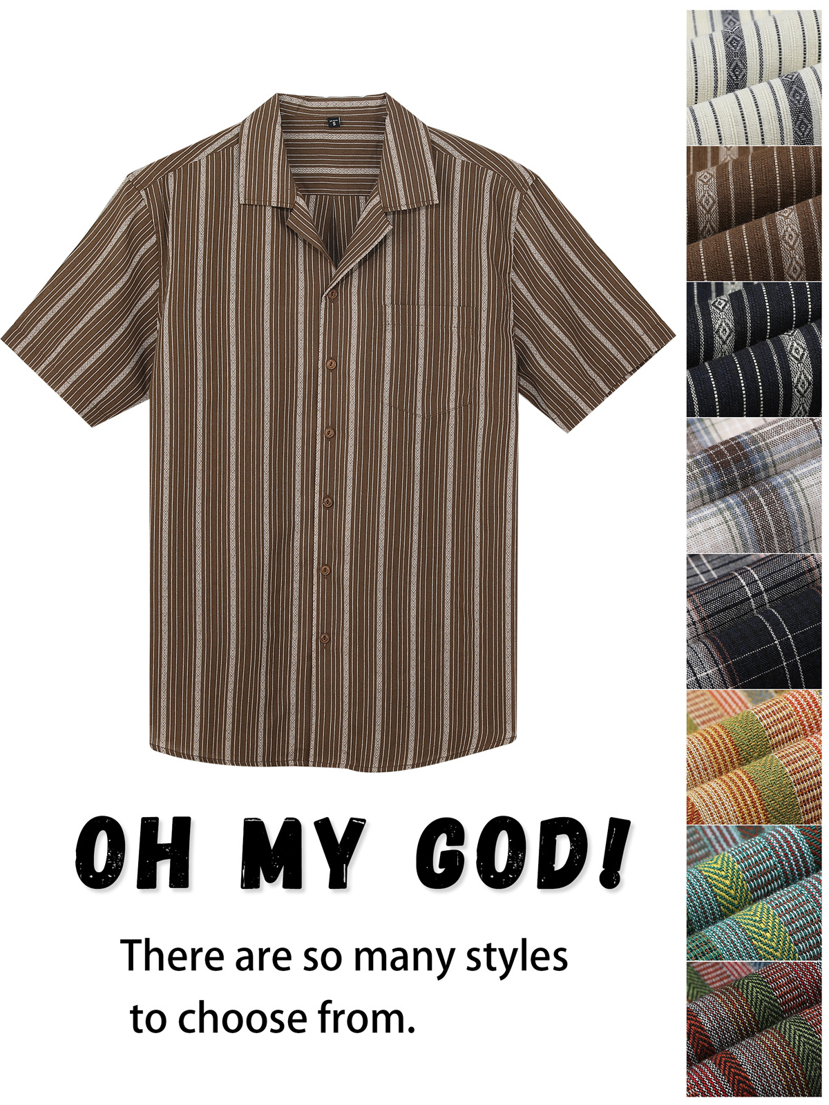 Camisas de manga corta hawaianas personalizadas transfronterizas para hombres cuello cubano a rayas de cuadrícula delgada camisa casual de moda con solapa