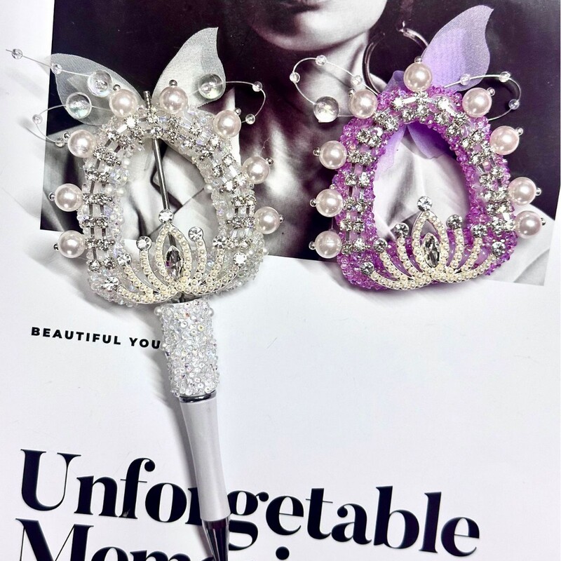 Heavy-Duty Butterfly Crown Arch Beaded DIY Accessories Loose Bead Material Package Ballpoint Pen Accessories Car Pendant Accessories